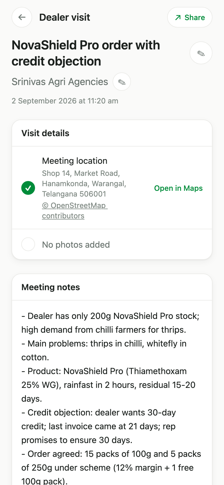 Visit started